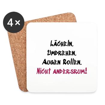 Nicht andersrum - Untersetzer (4er-Set) - Weiß - Vorne
