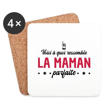 voici à quoi ressemble la maman parfaite - Dessous de verre (lot de 4) - blanc - Devant