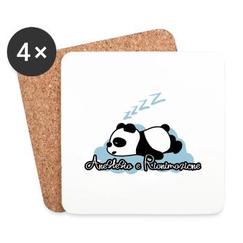 Panda Anesthesia and Resuscitation - Coasters (set of 4) - white - Front