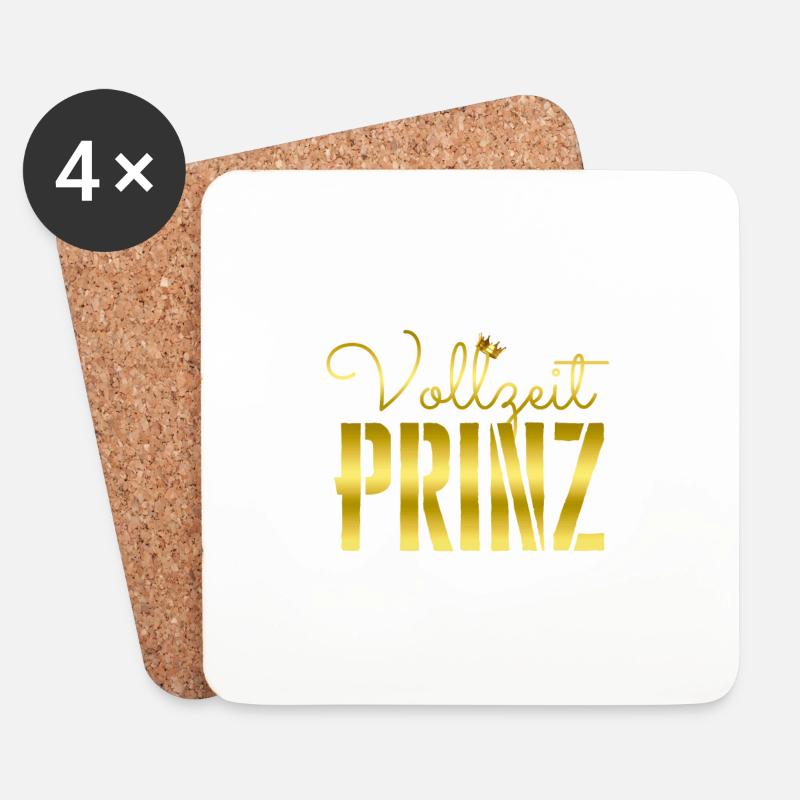 Vollzeit Prinz - Untersetzer (4er-Set) - Weiß