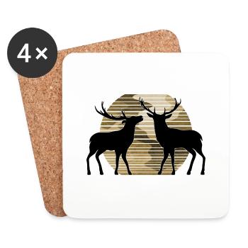 Deer - Coasters (set of 4) - white - Front