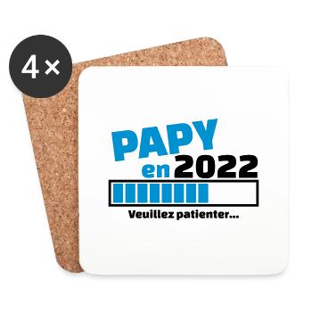 papy en 2022 annonce grossesse papy - Dessous de verre (lot de 4) - blanc - Devant