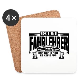 Fahrlehrer Führerschein Fahranfänger Fahrschul App - Untersetzer (4er-Set) - Weiß - Vorne