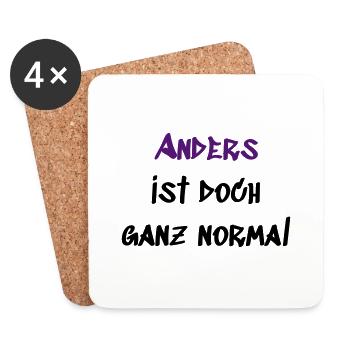Anders ganz Normal - Untersetzer (4er-Set) - Weiß - Vorne