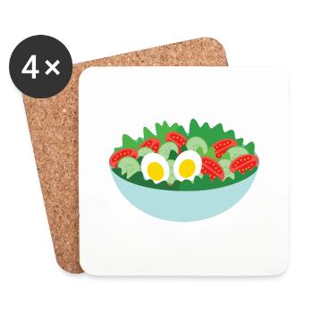 Salade - Dessous de verre (lot de 4) - blanc - Devant