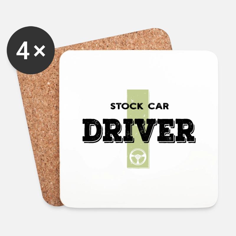 Stock Car Driver - Untersetzer (4er-Set) - Weiß