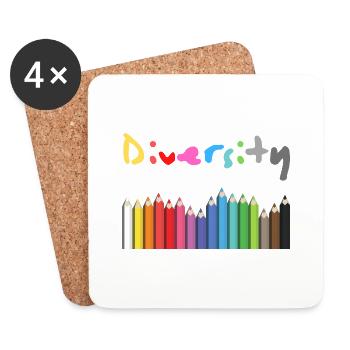 Diversity Gift and Gift Idea - Coasters (set of 4) - white - Front