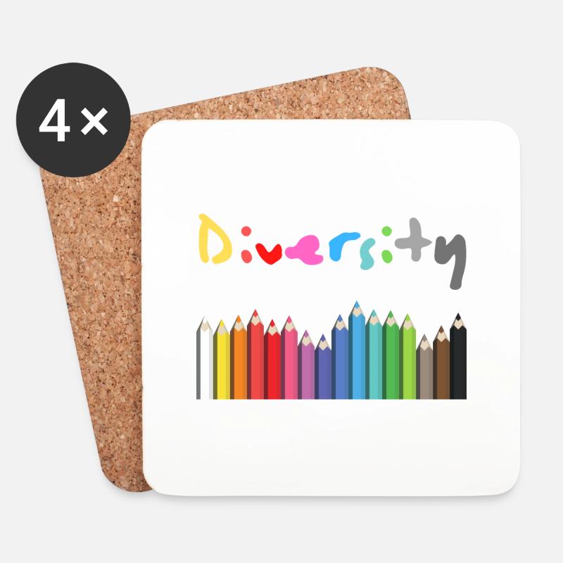 Diversity Geschenk und Geschenkidee - Untersetzer (4er-Set) - Weiß