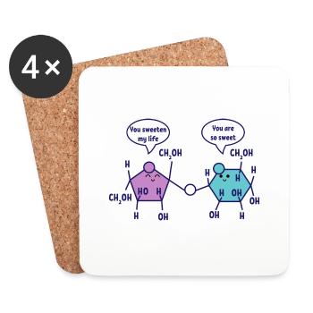 You are so sweet chemistry chemist science - Coasters (set of 4) - white - Front
