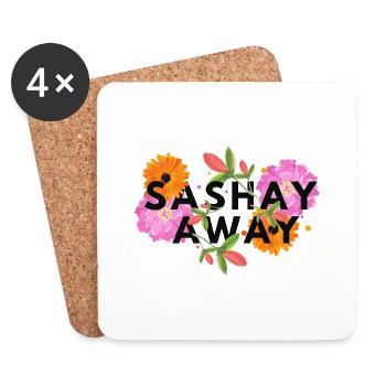 Sashay Away - floral - Coasters (set of 4) - white - Front