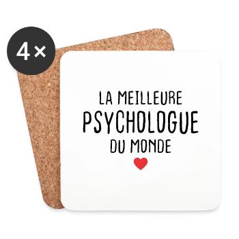 Femme Meilleure Psychologue du monde Super Cadeau - Dessous de verre (lot de 4) - blanc - Devant