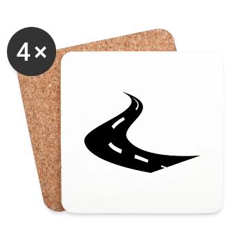 Strasse Weg Geschenk - Untersetzer (4er-Set) - Weiß - Vorne
