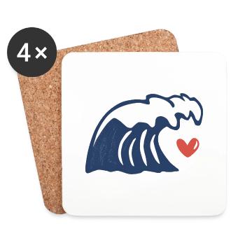Meer Liebe - Untersetzer (4er-Set) - Weiß - Vorne
