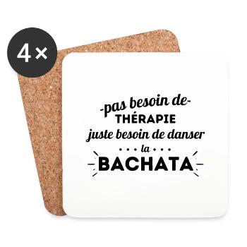 Bachata, humour, cadeau, - Dessous de verre (lot de 4) - blanc - Devant