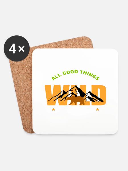 All good things are wild and free - Untersetzer (4er-Set) - Weiß
