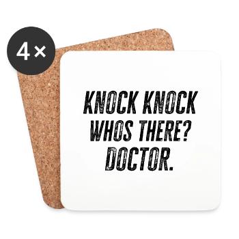 DOCTORS: Knock Knock Doctor - Dessous de verre (lot de 4) - blanc - Devant
