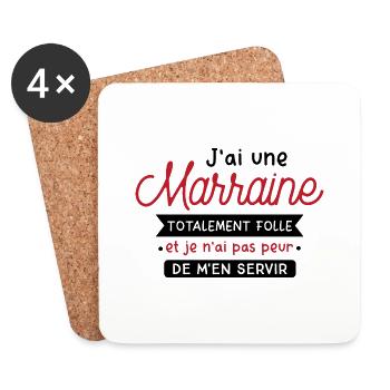 idée cadeau filleule/filleule humour - Dessous de verre (lot de 4) - blanc - Devant