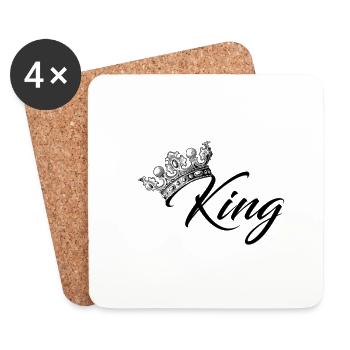 King - Partnershirt - Untersetzer (4er-Set) - Weiß - Vorne