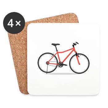 Mountain bike bicycle - Coasters (set of 4) - white - Front