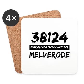 38124 Braunschweig Melverode - Untersetzer (4er-Set) - Weiß - Vorne