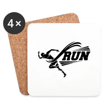 Running Jogging Marathon - Dessous de verre (lot de 4) - blanc - Devant