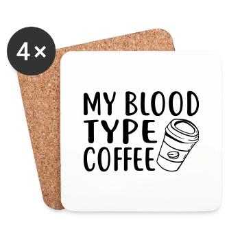 My Blood Type Coffee - Untersetzer (4er-Set) - Weiß - Vorne