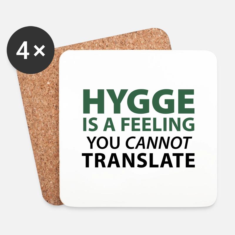 Hygge is a Feeling Glücksgefühl zufrieden positiv - Untersetzer (4er-Set) - Weiß