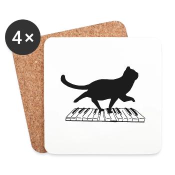 Pianist piano music lovers gift - Coasters (set of 4) - white - Front