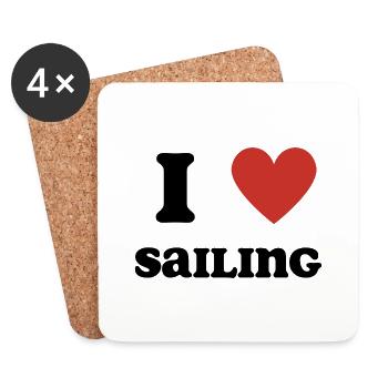 J’aime la voile - Dessous de verre (lot de 4) - blanc - Devant