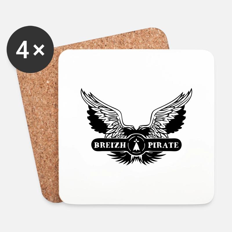breizh pirate hermine Flügel - Untersetzer (4er-Set) - Weiß