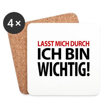 Lasst mich durch ich bin wichtig Chef Boss Kapitän - Untersetzer (4er-Set) - Weiß - Vorne