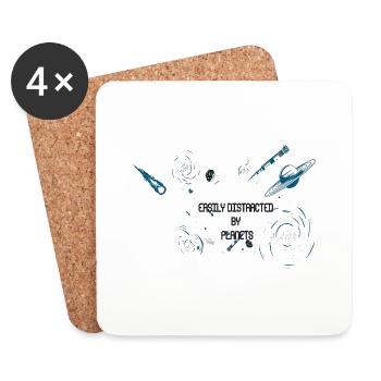 EASILY DISTRACTED BY PLANETS - Coasters (set of 4) - white - Front