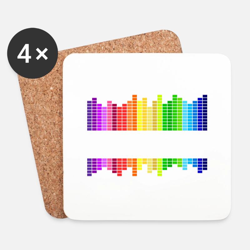 Music Musik Equalizer Regenbogen Tanz Rock-Konzert - Untersetzer (4er-Set) - Weiß