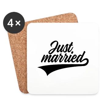 JUST MARRIED - Coasters (set of 4) - white - Front