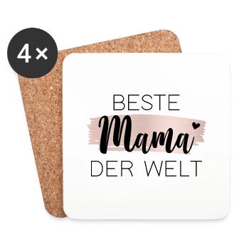 Beste Mama der Welt - Untersetzer (4er-Set) - Weiß - Vorne