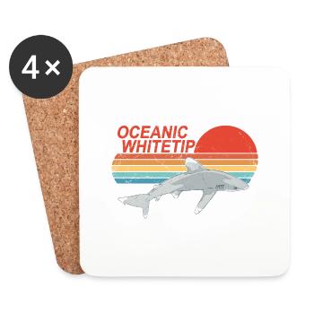 Longimanus Weißspitzenhai - Untersetzer (4er-Set) - Weiß - Vorne
