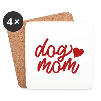 Dog Mom Dog Love - Coasters (set of 4) - white - Front