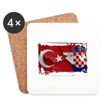Turquie Croatie - Dessous de verre (lot de 4) - blanc - Devant
