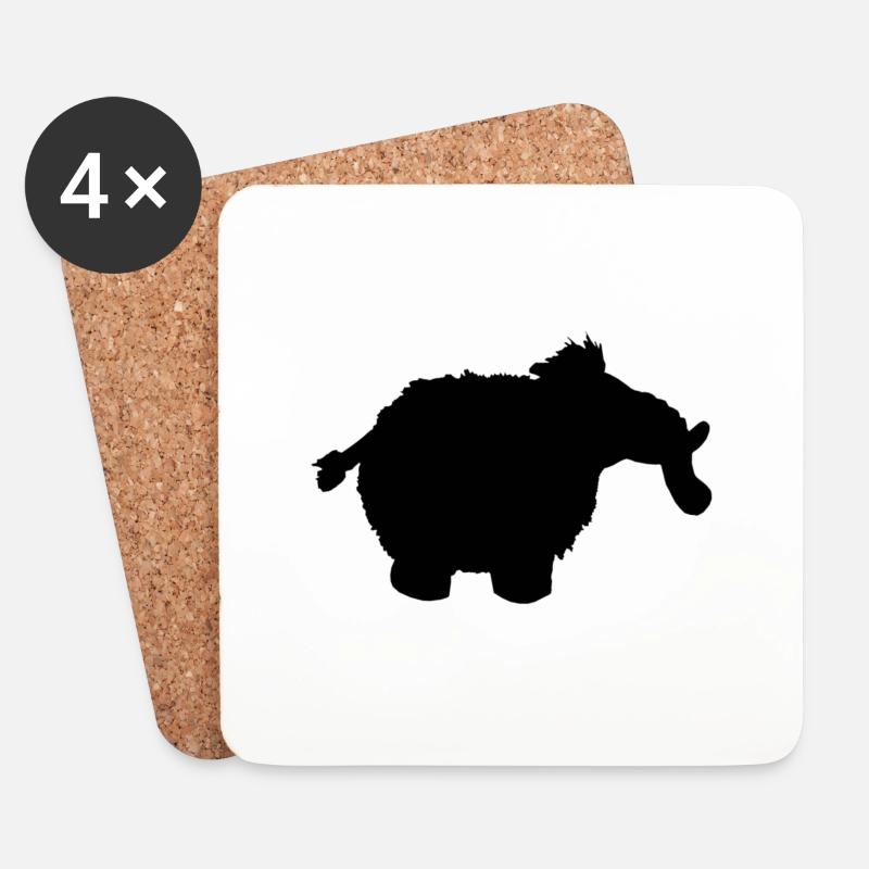 mammut schwarz - Untersetzer (4er-Set) - Weiß