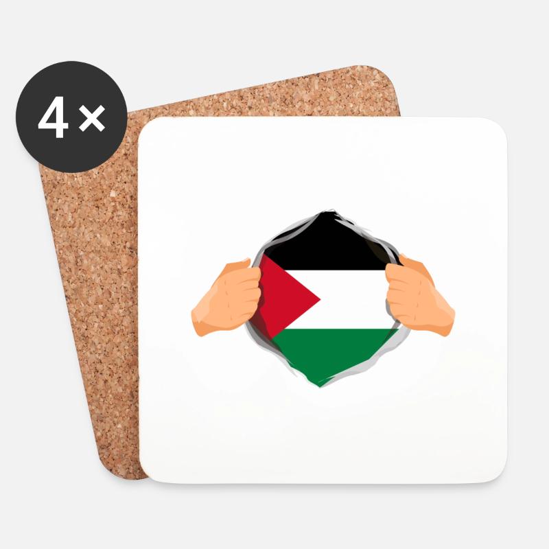 Starkes palästinensisches Helden-Spaßgeschenk - Untersetzer (4er-Set) - Weiß