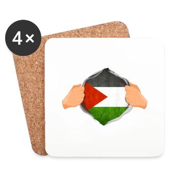 Strong Palestinian Hero Fun Gift - Coasters (set of 4) - white - Front