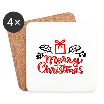 Weihnachten Xmas Christmas Santa - Untersetzer (4er-Set) - Weiß - Vorne
