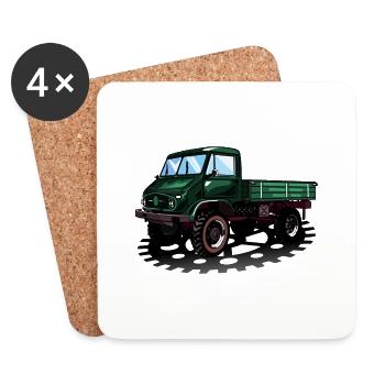 Unimog - Oldtimer - Offroad - Universal motor device - Coasters (set of 4) - white - Front