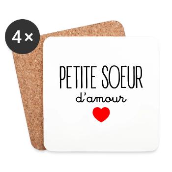 Petite Soeur D'Amour - Dessous de verre (lot de 4) - blanc - Devant