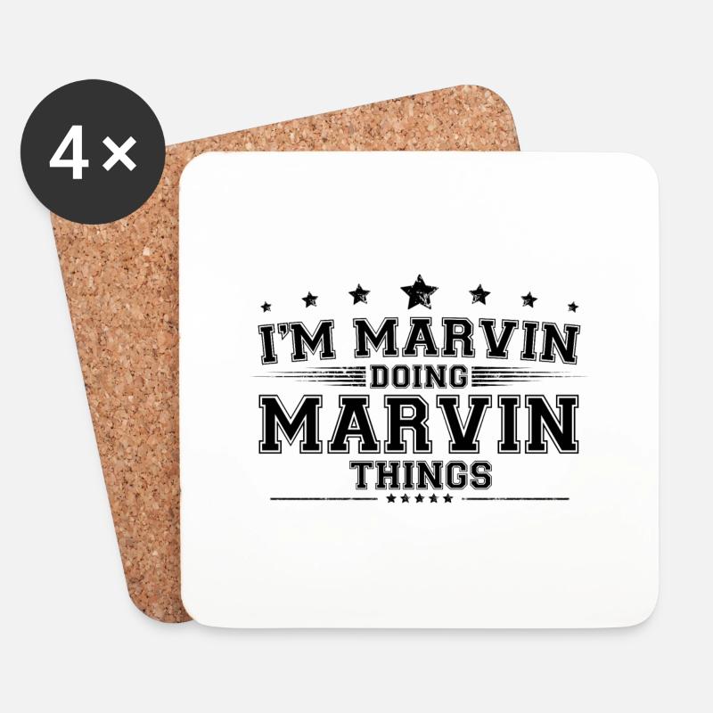 Ich bin Marvin, der Marvin-Sachen macht - Untersetzer (4er-Set) - Weiß