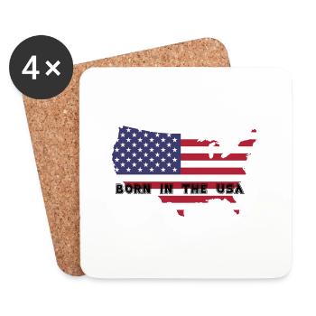 Né aux États-Unis - Dessous de verre (lot de 4) - blanc - Devant