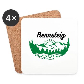 Thüringen Rennsteig Wandern Thüringer Wald grün - Untersetzer (4er-Set) - Weiß - Vorne