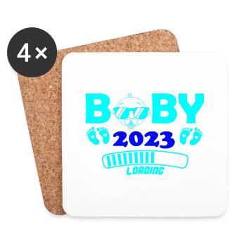 baby 2023 loading - Coasters (set of 4) - white - Front