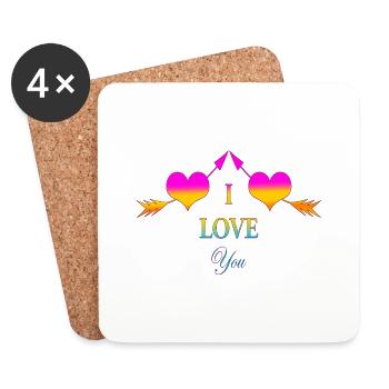 Valentinstag Valentinstag - Untersetzer (4er-Set) - Weiß - Vorne