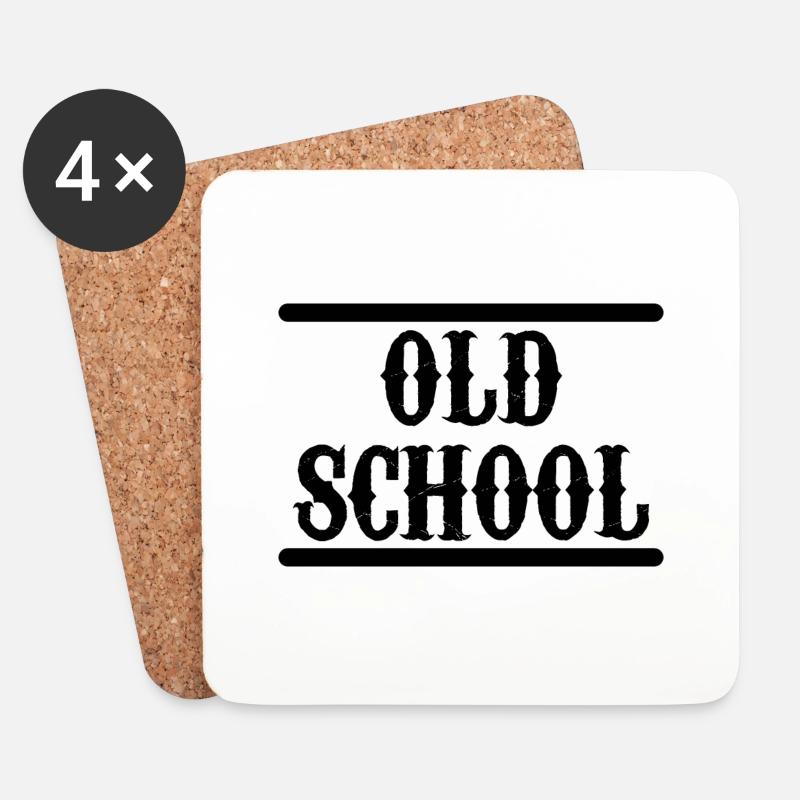 Old School - Untersetzer (4er-Set) - Weiß